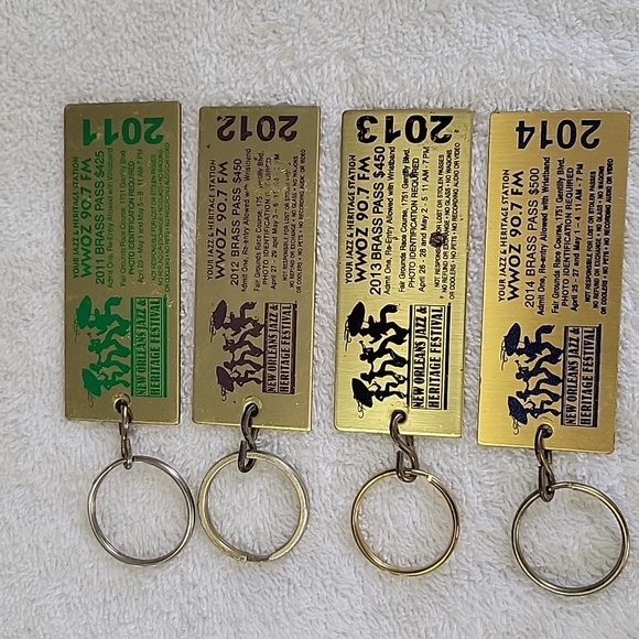Other - Brass Pass Key Chains From Jazz Fest New Orleans 2011 - 2014.